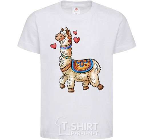 Kids T-shirt Bright lama White фото