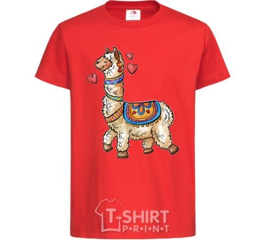 Kids T-shirt Bright lama red фото