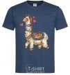 Men's T-Shirt Bright lama navy-blue фото