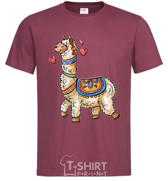 Men's T-Shirt Bright lama burgundy фото