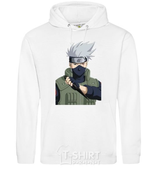 Мужская толстовка (худи) Kakashi Белый фото