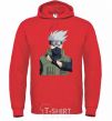 Men`s hoodie Kakashi bright-red фото