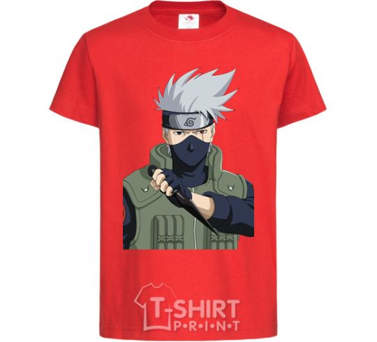 Kids T-shirt Kakashi red фото