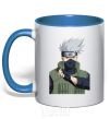 Mug with a colored handle Kakashi royal-blue фото