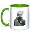 Mug with a colored handle Kakashi kelly-green фото