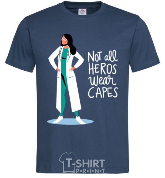 Men's T-Shirt Not all heros wear capes navy-blue фото