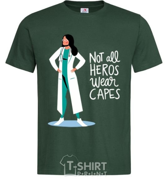 Men's T-Shirt Not all heros wear capes bottle-green фото