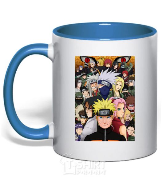 Mug with a colored handle Anime Naruto characters royal-blue фото