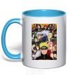 Mug with a colored handle Anime Naruto characters sky-blue фото