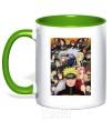 Mug with a colored handle Anime Naruto characters kelly-green фото