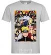 Men's T-Shirt Anime Naruto characters grey фото