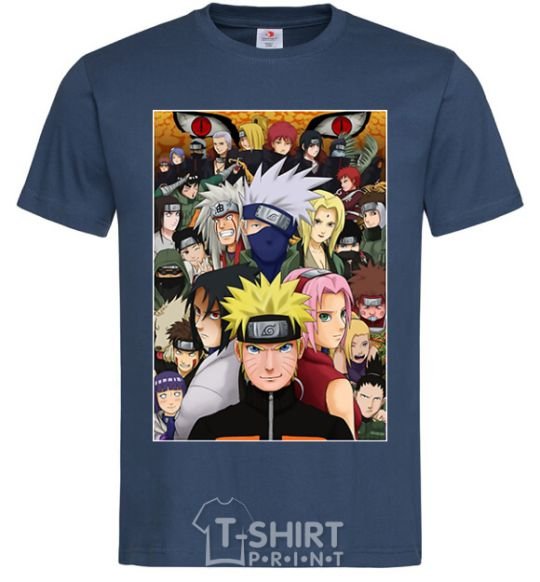 Men's T-Shirt Anime Naruto characters navy-blue фото