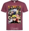 Men's T-Shirt Anime Naruto characters burgundy фото
