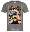 Men's T-Shirt Anime Naruto characters dark-grey фото