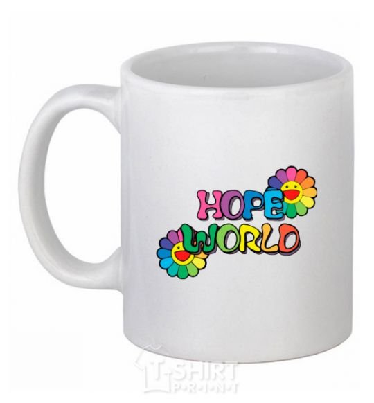 Ceramic mug Hope world White фото