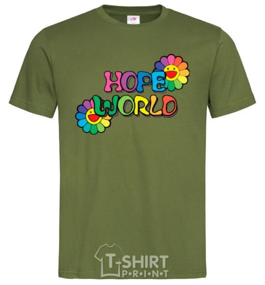 Men's T-Shirt Hope world millennial-khaki фото