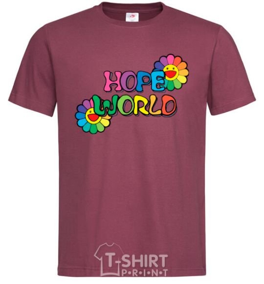 Men's T-Shirt Hope world burgundy фото