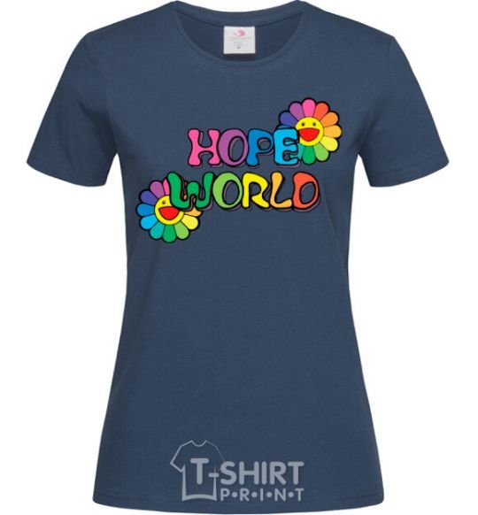 Женская футболка Hope world Темно-синий фото