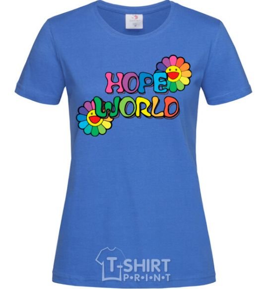 Женская футболка Hope world Ярко-синий фото