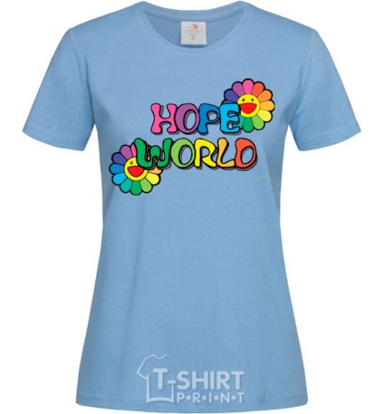 Женская футболка Hope world Голубой фото
