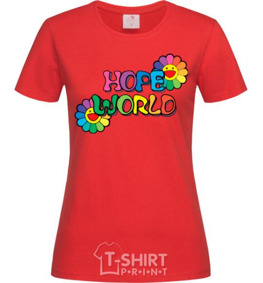 Женская футболка Hope world Красный фото
