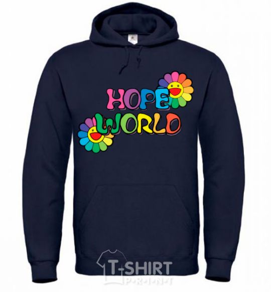 Men`s hoodie Hope world navy-blue фото