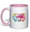 Mug with a colored handle Babysharks light-pink фото