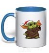 Mug with a colored handle Yoda baby and tangerine royal-blue фото