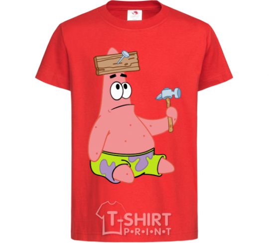 Kids T-shirt Patrick and the nails red фото