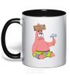 Mug with a colored handle Patrick and the nails black фото