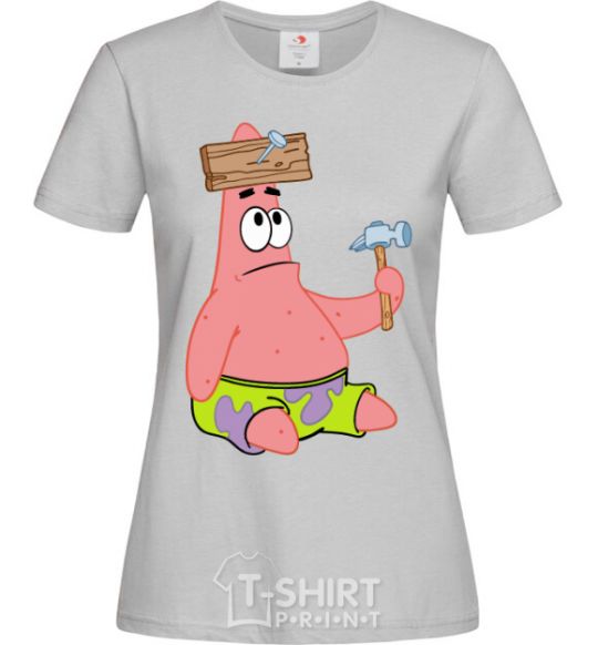 Women's T-shirt Patrick and the nails grey фото