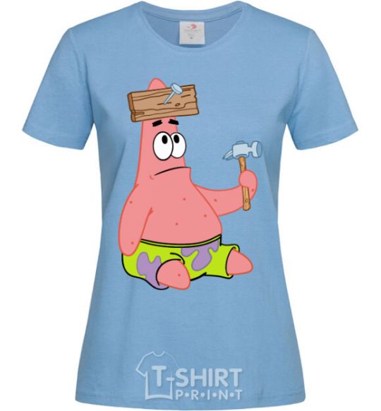 Women's T-shirt Patrick and the nails sky-blue фото