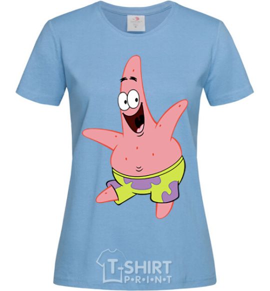 Women's T-shirt Patrick dances sky-blue фото