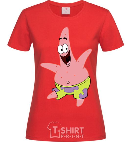 Women's T-shirt Patrick dances red фото