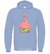 Men`s hoodie Patrick salivating sky-blue фото