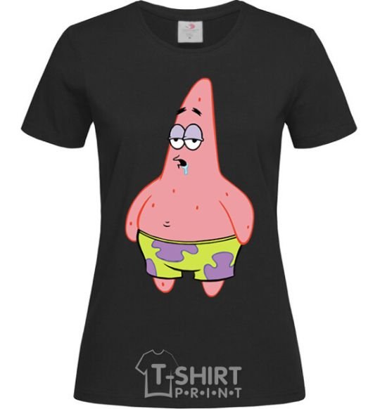 Women's T-shirt Patrick salivating black фото