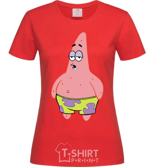 Women's T-shirt Patrick salivating red фото