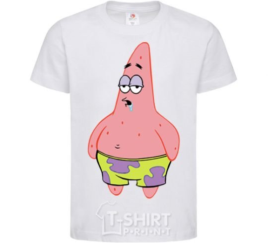 Kids T-shirt Patrick salivating White фото