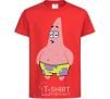 Kids T-shirt Patrick salivating red фото