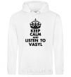 Men`s hoodie Listen to Vasyl White фото