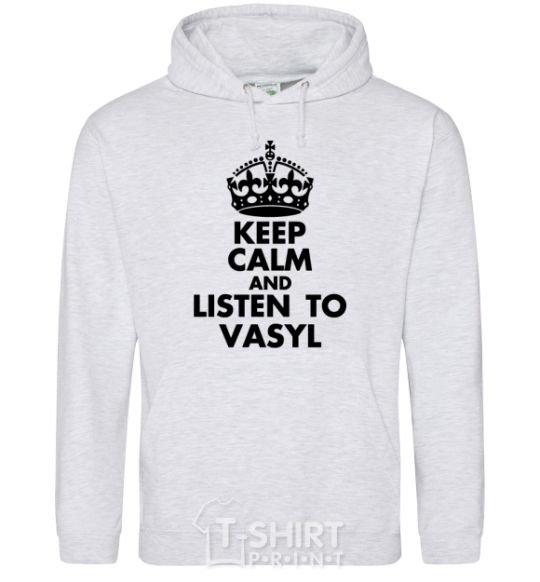 Men`s hoodie Listen to Vasyl sport-grey фото