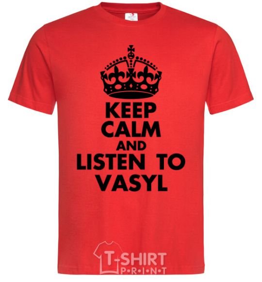 Мужская футболка Listen to Vasyl Красный фото