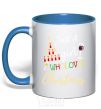 Mug with a colored handle Just a girl who loves christmas royal-blue фото