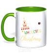 Mug with a colored handle Just a girl who loves christmas kelly-green фото