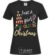 Women's T-shirt Just a girl who loves christmas black фото