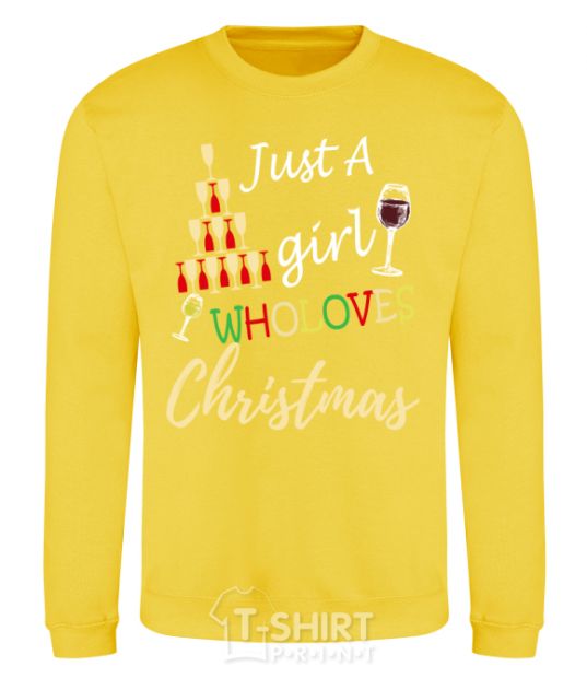Sweatshirt Just a girl who loves christmas yellow фото