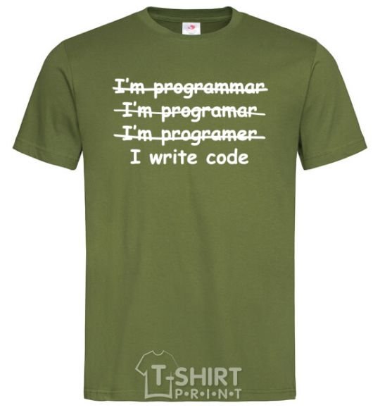 Men's T-Shirt I write code millennial-khaki фото
