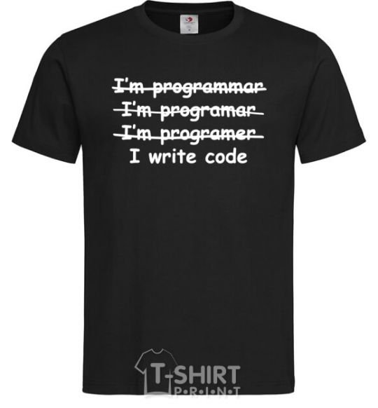 Мужская футболка I write code Черный фото