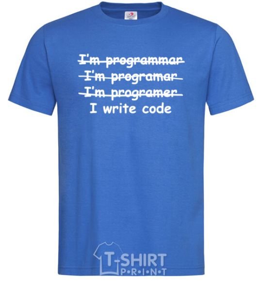 Men's T-Shirt I write code royal-blue фото