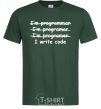 Мужская футболка I write code Темно-зеленый фото